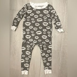 Little Sleepies Gray Kisses Two-Piece Bamboo Viscose Pajamas